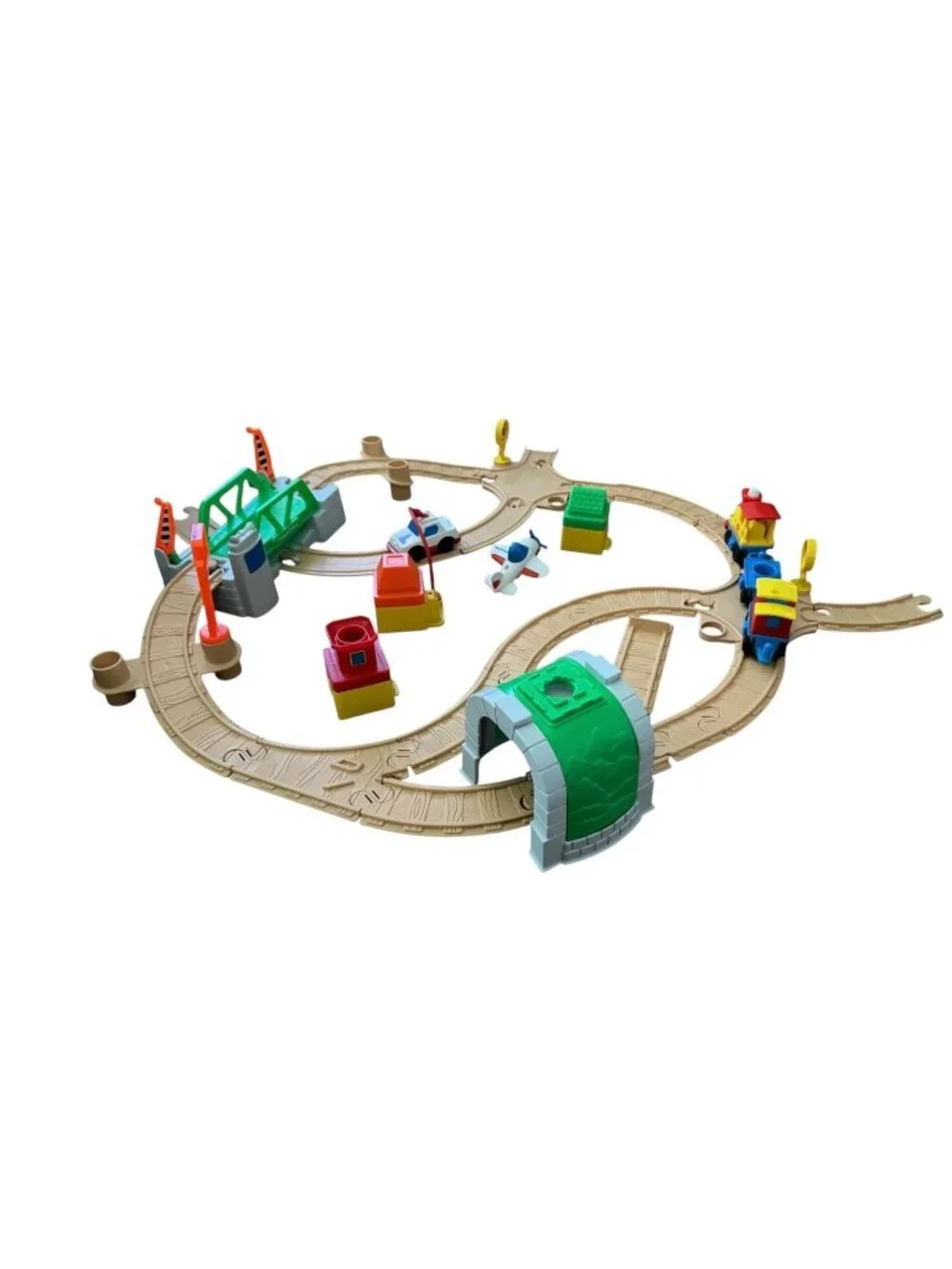 Fisher-Price Flip Track Rail & Road Set MISSING CRANE & DUMP TRUCK